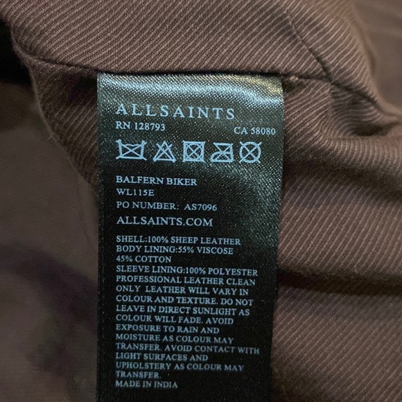 One day sale All Saints Balfren biker leather jacket - Picture 14 of 14